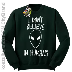 Cosmic Face I dont believe in humans - Bluza męska standard bez kaptura butelkowa 