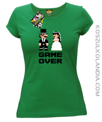 Game Over Pixel - koszulka damska na panieńskie zielona