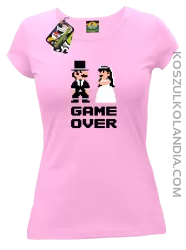 Game Over Pixel - koszulka damska na panieńskie rożowa