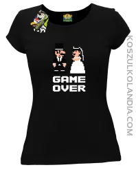 Game Over Pixel - koszulka damska na panieńskie czarna