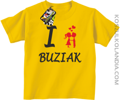 I LOVE Buziak -  Koszulka Dziecięca - Żółty