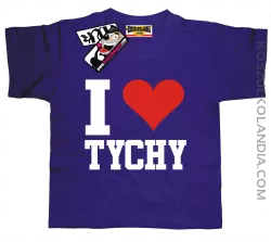 I love Tychy - koszulka dziecięca - fioletowy