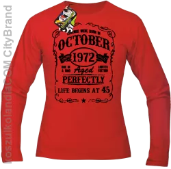 Legends were born in October Aged Perfectly - Longsleeve męski czerwony 