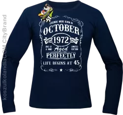 Legends were born in October Aged Perfectly - Longsleeve męski granat