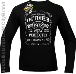 Legends were born in October Aged Perfectly - Longsleeve męski czarny 