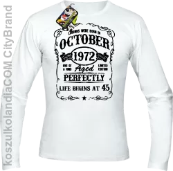 Legends were born in October Aged Perfectly - Longsleeve męski biały 