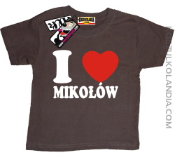 I love Mikołów - koszulka dziecięca - brązowy