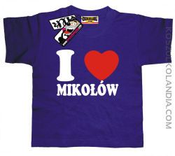 I love Mikołów - koszulka dziecięca - fioletowy