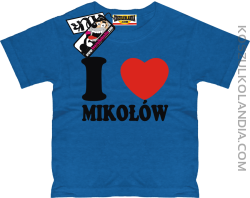 I love Mikołów - koszulka dziecięca - niebieski
