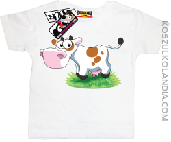 Krówka Musia - zabawna koszulka dziecięca - biały