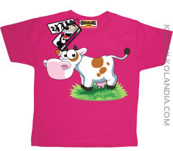 Krówka Musia - zabawna koszulka dziecięca - różowy