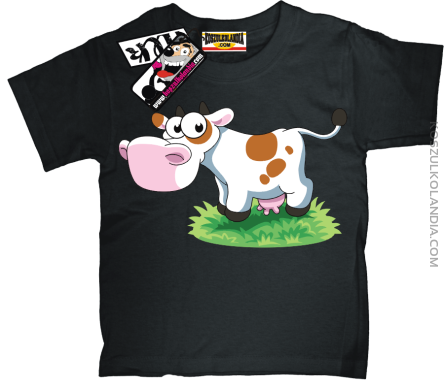 Krówka Musia - zabawna koszulka dziecięca - czarny