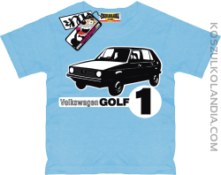 Volkswagen Golf 1 - koszulka dziecięca - błękitny