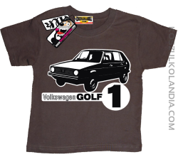 Volkswagen Golf 1 - koszulka dziecięca - brązowy