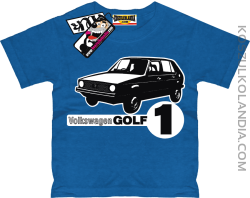 Volkswagen Golf 1 - koszulka dziecięca - niebieski
