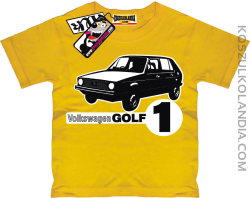 Volkswagen Golf 1 - koszulka dziecięca - żółty
