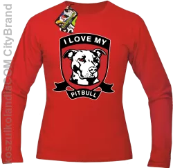 I Love My Pitbull -  Longsleeve męski czerwony 