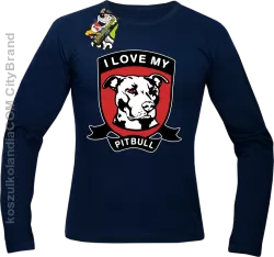 I Love My Pitbull -  Longsleeve męski granatowy 