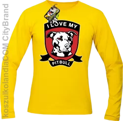 I Love My Pitbull -  Longsleeve męski żółty 