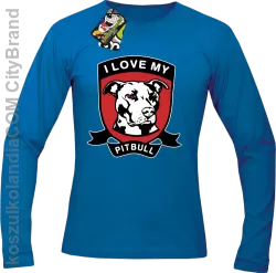 I Love My Pitbull -  Longsleeve męski niebieski 