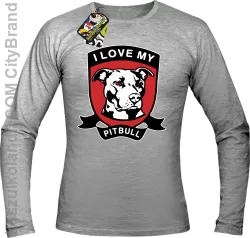 I Love My Pitbull -  Longsleeve męski melanż 