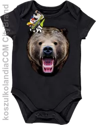 Miś Grizzly Real Foto -  Body dziecięce - Czarny