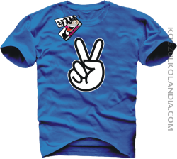 Victory Peace Znak Pokoju - koszulka męska - niebieski