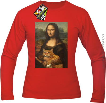 Mona Lisa z kotem - Longsleeve męski