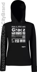 Gracz GAMER - bluza z kapturem damska czarna
