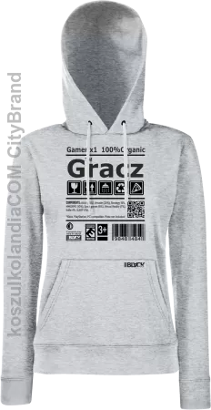 Gracz GAMER - bluza z kapturem damska 