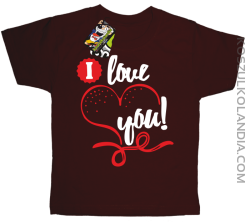 I LOVE YOU - RETRO - Koszulka Dziecięca - Brązowy