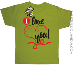 I LOVE YOU - RETRO - Koszulka Dziecięca - Kiwi