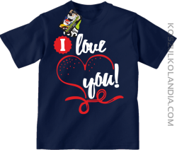 I LOVE YOU - RETRO - Koszulka Dziecięca - Granatowy