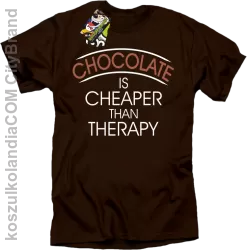 Chocolate is cheaper than therapy - Koszulka męska brąz 