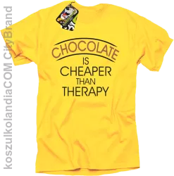 Chocolate is cheaper than therapy - Koszulka męska żółta 