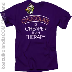 Chocolate is cheaper than therapy - Koszulka męska fiolet 