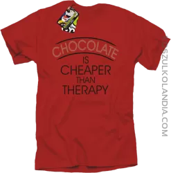 Chocolate is cheaper than therapy - Koszulka męska czerwona 