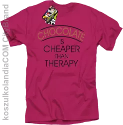 Chocolate is cheaper than therapy - Koszulka męska fuchsia 