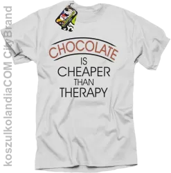 Chocolate is cheaper than therapy - Koszulka męska biała 