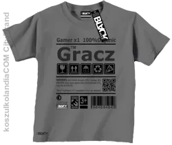 Gracz GAMER - koszulka dziecięca szara