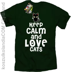 Keep calm and Love Cats Czarny Kot Filuś - Koszulka męska butelkowa 