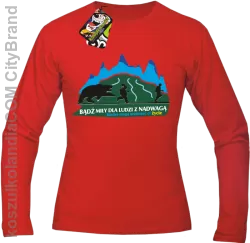 Bądź miły dla ludzi z nadwagą kiedyś mogą uratować ci życie - longsleeve męski - Czerwoy