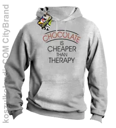 Chocolate is cheaper than therapy - Bluza męska z kapturem melanż 