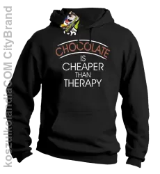 Chocolate is cheaper than therapy - Bluza męska z kapturem czarna 