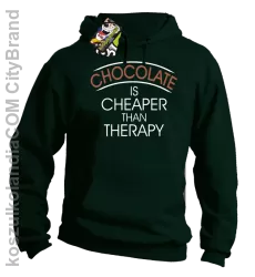 Chocolate is cheaper than therapy - Bluza męska z kapturem butelkowa 