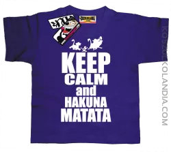 Keep Calm and Hakuna Matata - zabawna koszulka dziecięca - fioletowy