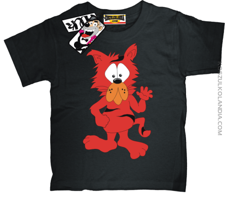 Kot Rudzielec - super koszulka dziecięca - czarny