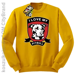 I Love My Pitbull - Bluza standard bez kaptura żółta 