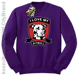 I Love My Pitbull - Bluza standard bez kaptura fioletowa 