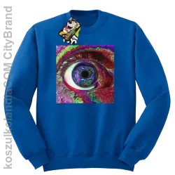 PSYCHODELIC EYE - Bluza męska standard bez kaptura niebieska 